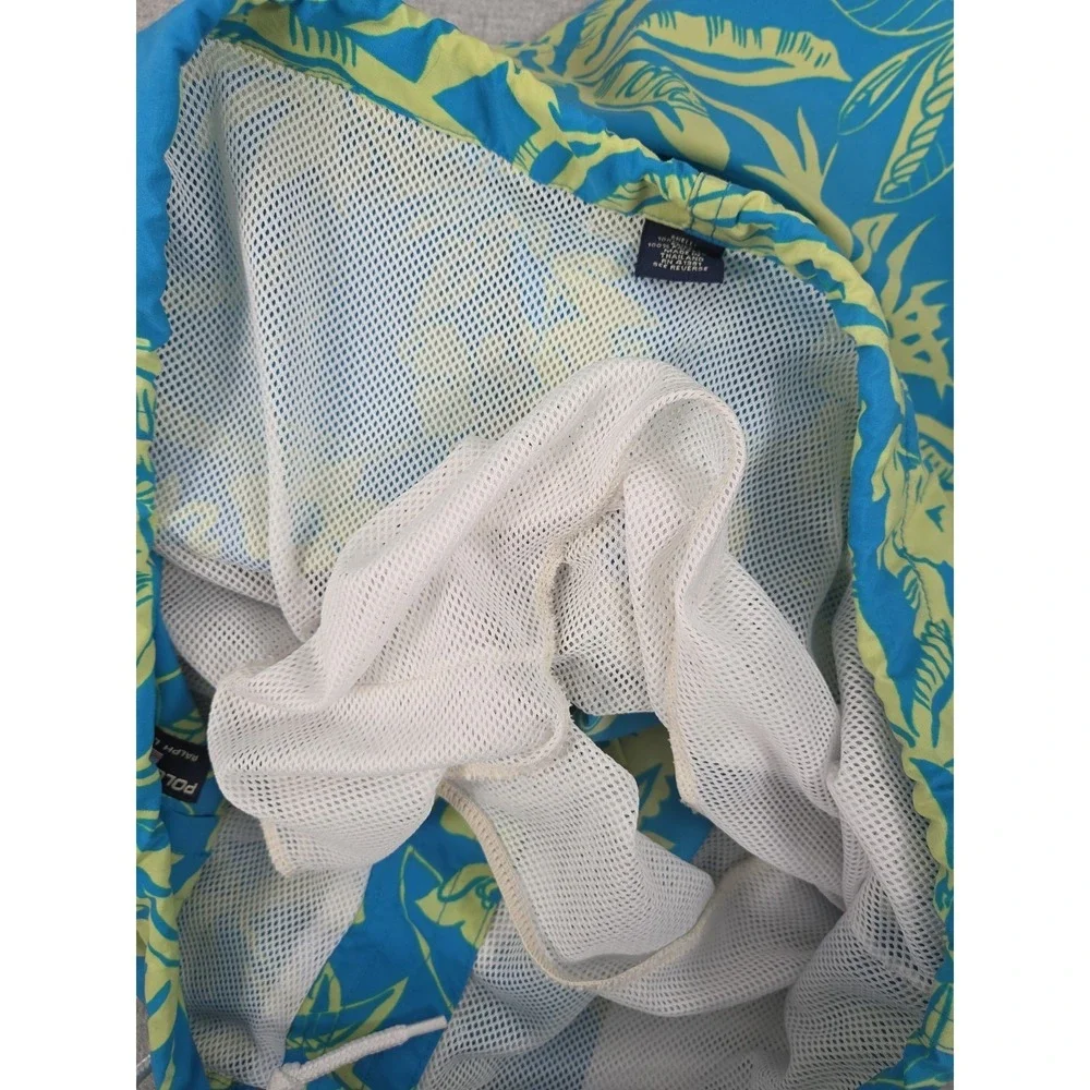 Polo Sport Ralph Lauren‎ L Swim Trunks Bathing Suit Shorts Lined Blue Tropical